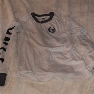 Pink white and grey long sleeve tee